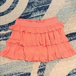 Free People Coral Ruffle Mini Skirt​